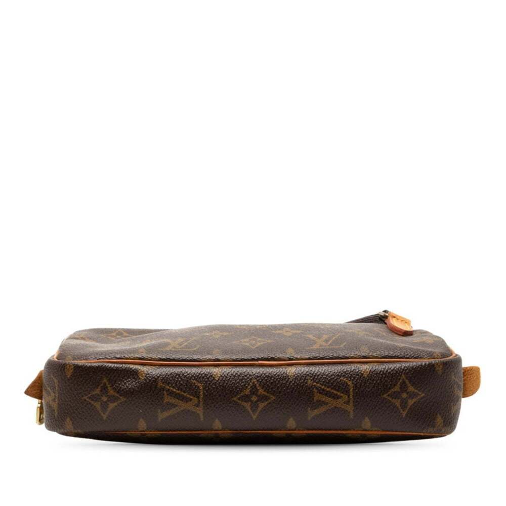 LOUIS VUITTON Authentic Brown Monogram Leather Pochette Shoulder Bag - Picture 3 of 8